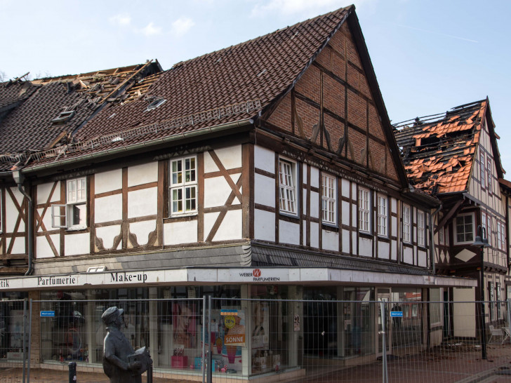 Mehrere Gebäude in der Altstadt von Salzgitter-Bad wurden Anfang April bei einem Brand schwer beschädigt. Fotos: Rudolf Karliczek