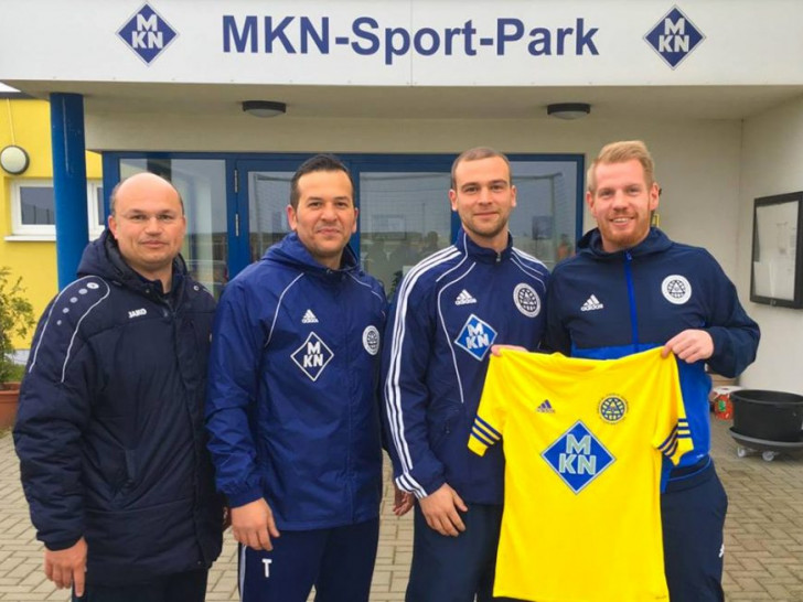 Stellen die Weichen für die Zukunft: Fußballabteilung des BV Germania. Von links nach rechts: Henrik Föhring, Bilal Kötüz, Christoph Taute und Jan Sturm. Foto: Verein/Sturm