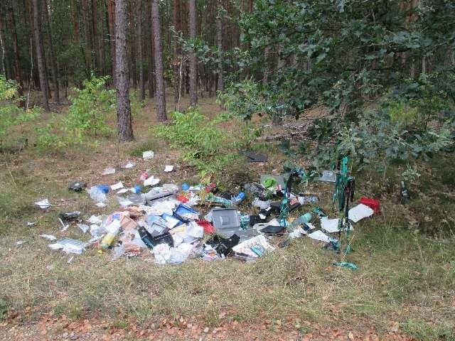 Es wurden diverse Gegenstände im Wald entsorgt. Foto: Polizei