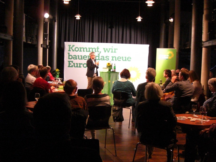 Sven Giegold besuchte im Rahmen seiner Wahlkampftour Wolfenbüttel und stand Rede und Antwort. Foto: GRÜNE KV Wolfembüttel