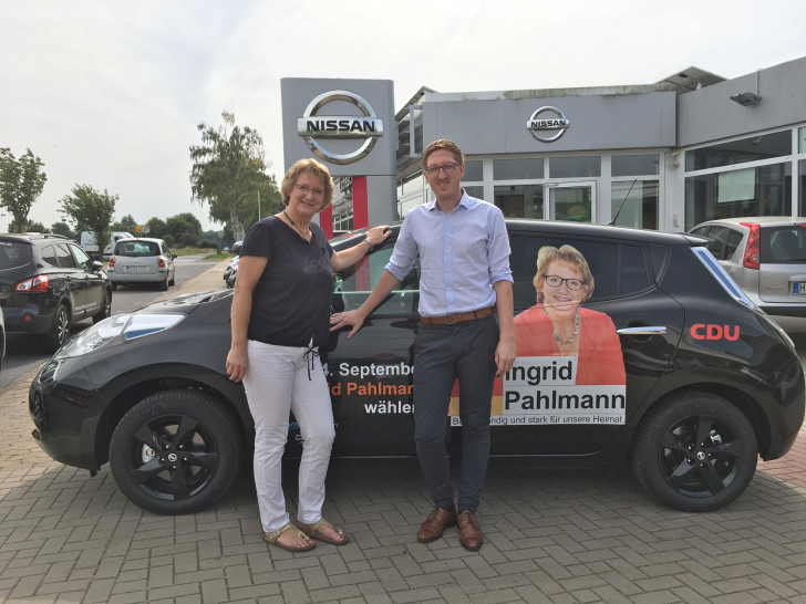 V.r. Dennis Tschesche und Bundestagskandidatin Ingrid Pahlmann. Foto: CDU-Kreisverband Peine