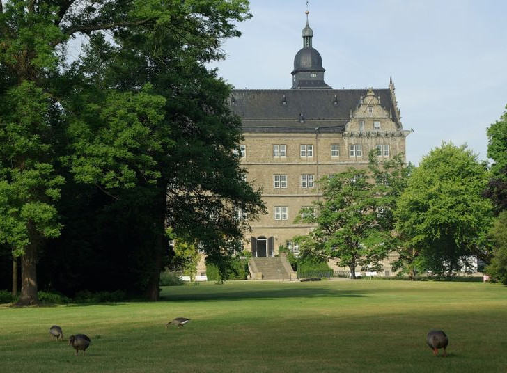 Der Schlosspark erfreut Spaziergänger, Sonnenanbeter und ebenso tierische "Picknickfreunde", Foto: Stadtmuseum Wolfsburg