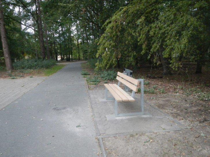 In dem Waldstück am Stralsunder Ring stehen nun neue Bänke. Foto: Stadt Wolfsburg