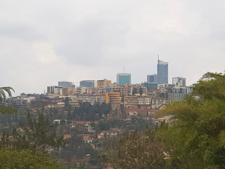 Blick auf das Zentrum von Kigali, Hauptstadt von Ruanda.