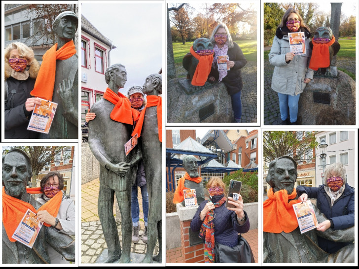 Am Samstag sollen sich die Statuen in Peine wieder in Orange zeigen.
