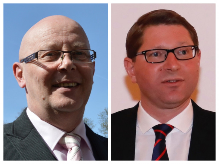 Die beiden Kandidaten für das Amt des Bürgermeisters der Samtgemeinde Sickte: Reiner Liborius und Marco Kelb.