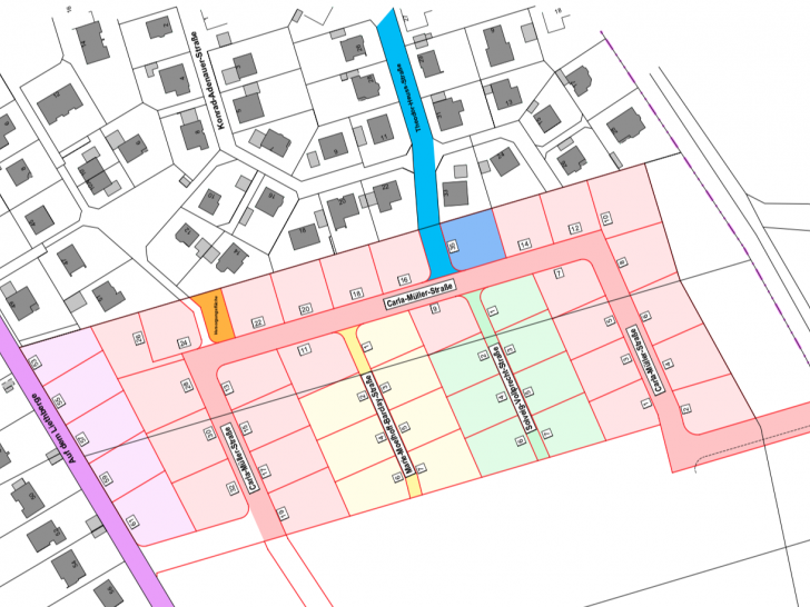 Dieser Lageplan vermittelt einen Eindruck, wie das Neubaugebiet aufgeteilt sein wird. 