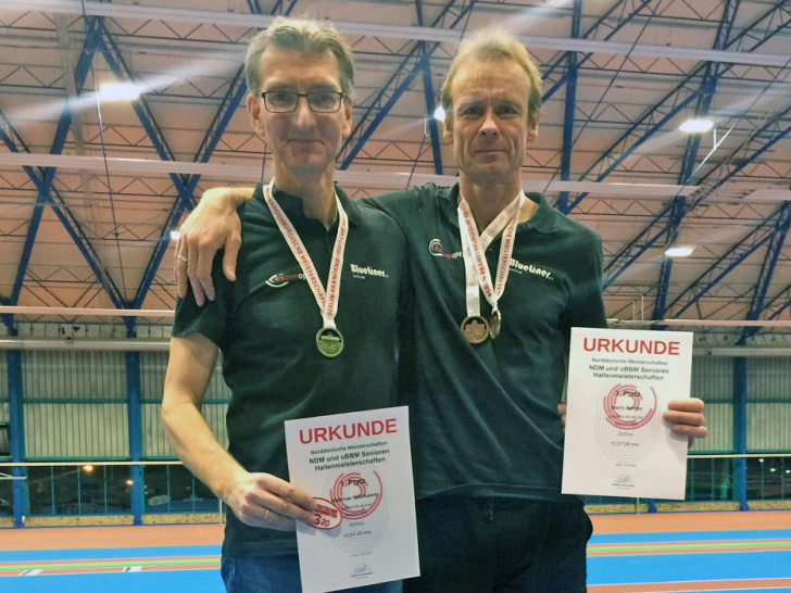 Matthias Wilshusen und Mario Burger bei der Siegerehrung.