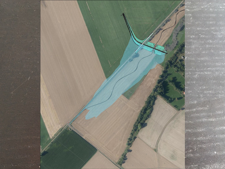 Geplantes Hochwasserrückhaltebecken für die Wedde bei Immenrode.