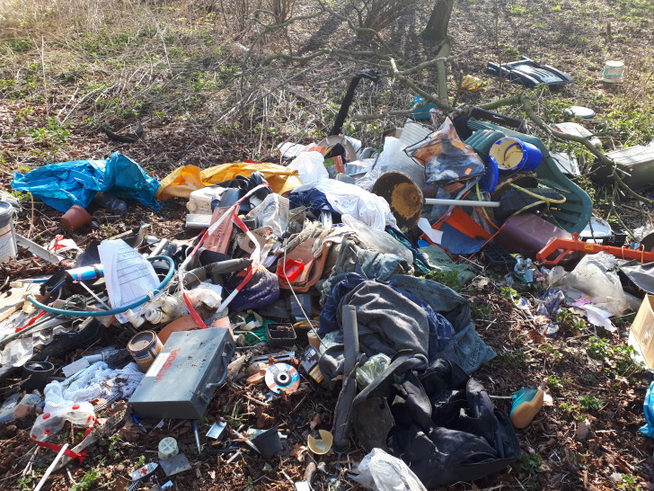 Große Mengen Müll wurden einfach im Wald entsorgt.