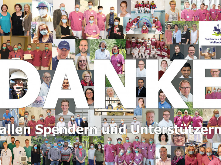 Die Mitarbeiterinnen und Mitarbeiter des Städtischen Klinikums bedanken sich bei allen Spendern und Unterstützern (einige Fotos sind vor der Corona-Pandemie entstanden).
