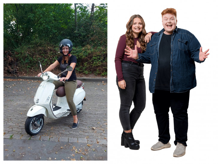 Sarah aus Wolfsburg freut sich über ihre neue Vespa. Als Big Nick und Doro bei ihr anriefen, war sie baff.