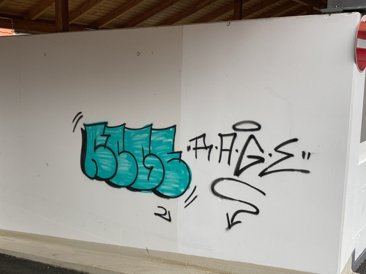 Die Stadt Helmstedt sucht den Autoren dieser Graffiti.