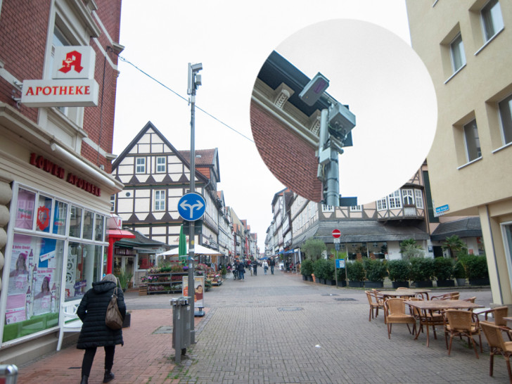 An drei Standorten in der Wolfenbütteler Fußgängerzone werden die Besucherströme gemessen.