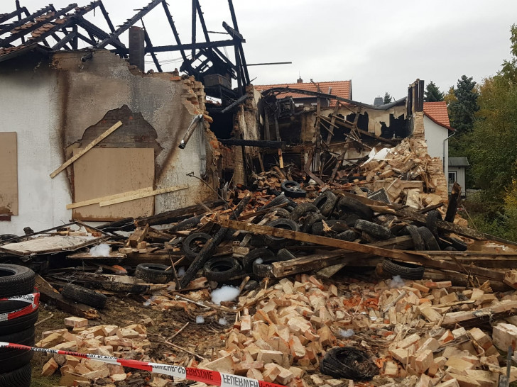 Das Bild der Zerstörung nach dem verheerenden Feuer im Schwarzen Weg in Schöppenstedt. 