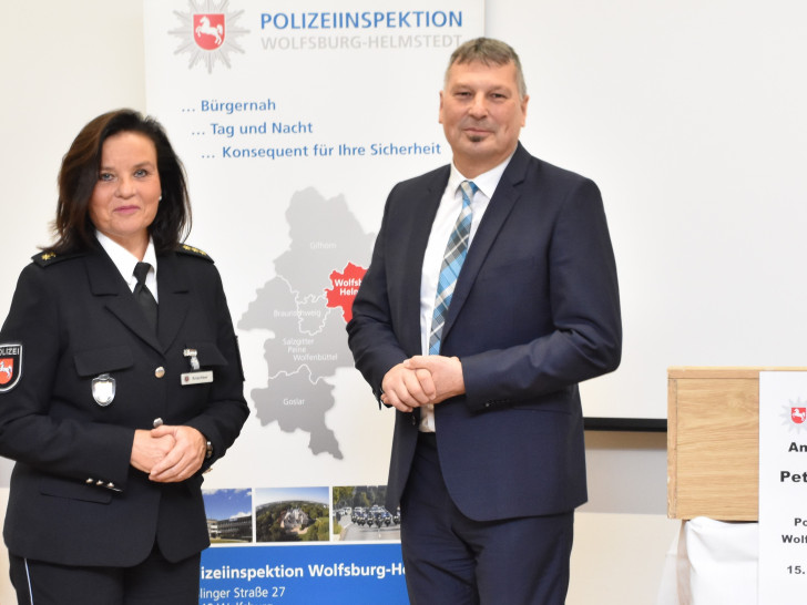 Polizeidirektorin Petra Krischker und Polizeipräsident Michael Pientka.