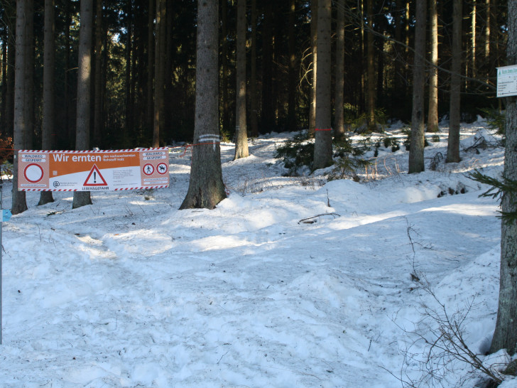Der Waldweg wird gesperrt.