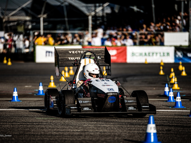 Student Jan Sentkowski mit dem WR15 auf dem Event in Hockenheim.