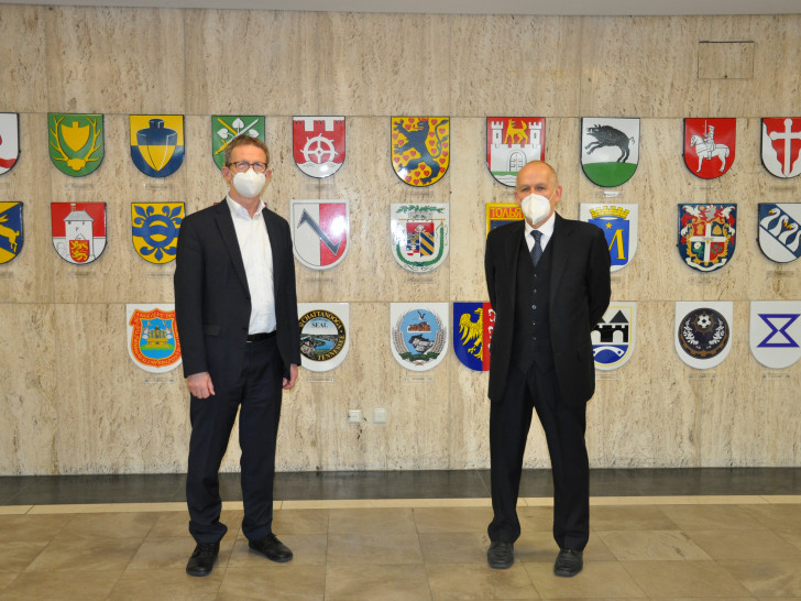 Oberbürgermeister Klaus Mohrs begrüßte den neuen italienischen Konsularagenten Fabio Dorigato im Wolfsburger Rathaus.