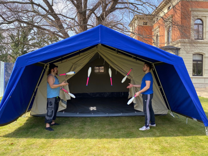 Eines der drei neu angeschafften Zelte.