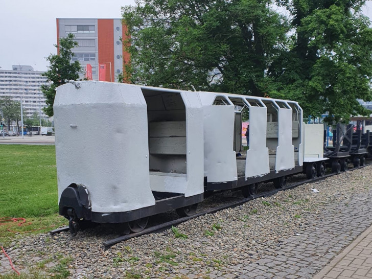 Die restaurierte Grubenbahn.