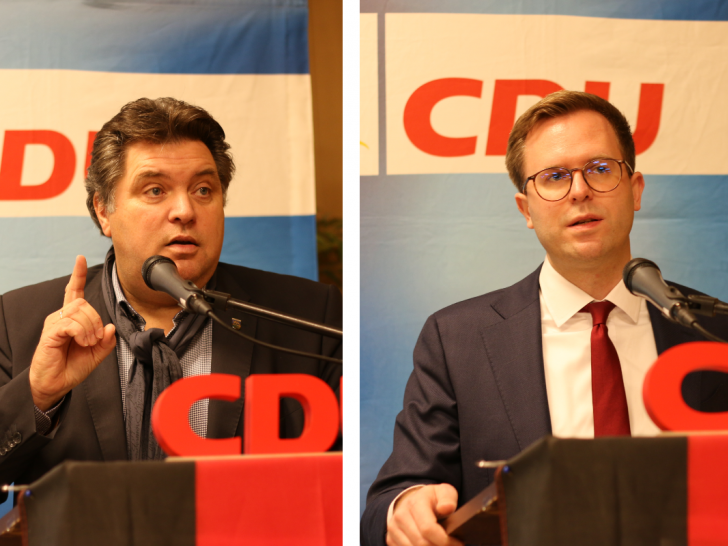 CDU-Landratskandidat Uwe Schäfer und CDU-Bürgermeisterkandidat Dr. Adrian Haack