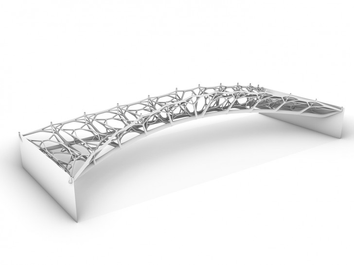 ntwurf einer auf dem Prinzip der Injection 3D Concrete Printing Technologie basierenden Brücke; in Zusammenarbeit mit Pieluigi D’Acunto und Ole Ohlbrock.
