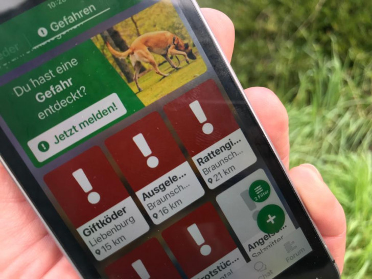 Über eine App können sich Hundebesitzer über ausgelegte Giftköder informieren.