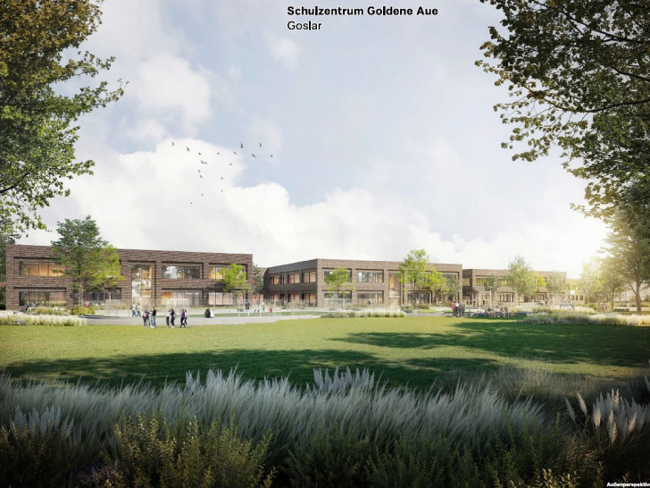 Ein echter Hingucker, das in seinem geplanten Design den Charakter eines Campus ausstrahlt, soll das neue Schulzentrum „Goldene Aue“ werden. Mit einem Projektvolumen von 62 Millionen Euro handelt es sich um die größte und teuerste Investition in der Geschichte des Landkreises Goslar.