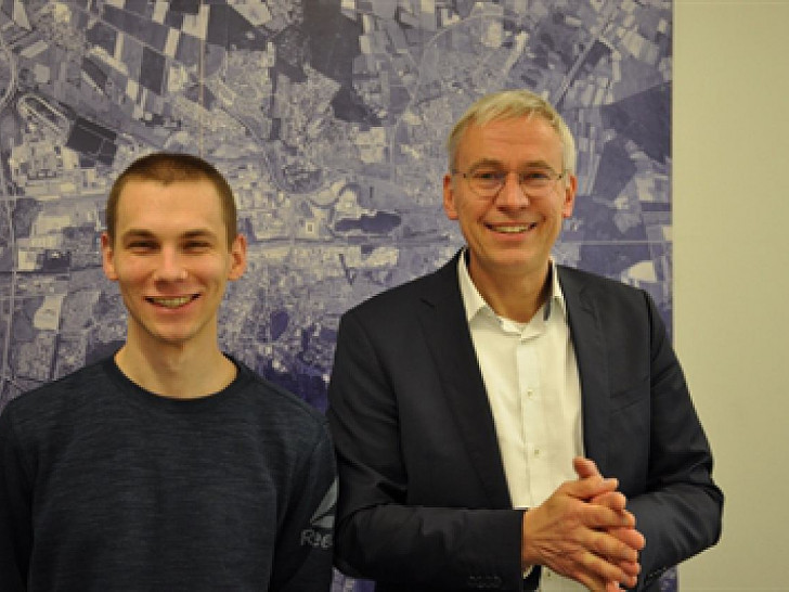 Der neue Radverkehrskoordinator Pascal Rose (links) mit Stadtbaurat Kai-Uwe Hirschheide