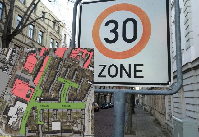 Die Tempo-30-Zonen Erweiterung der Rathausstraße.