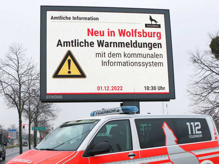 Werden künftig auch für die Bevölkerungswarnung genutzt: Die Cityscreens im Wolfsburger Stadtgebiet.