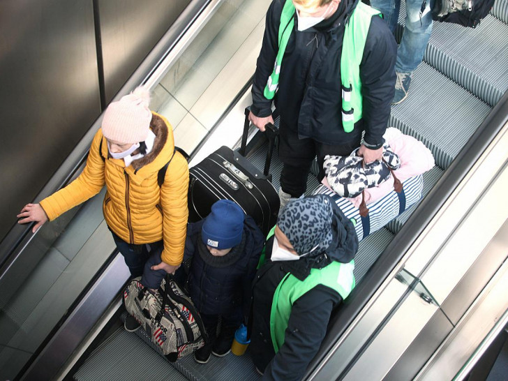 Ankunft von Flüchtlingen aus der Ukraine in Deutschland. Symbolbild