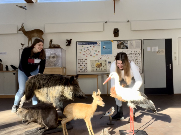 Die aktuellen FÖJlerinnen Luzie Pessel (l.) und Hannah Döhnert (r.) in der NEST.