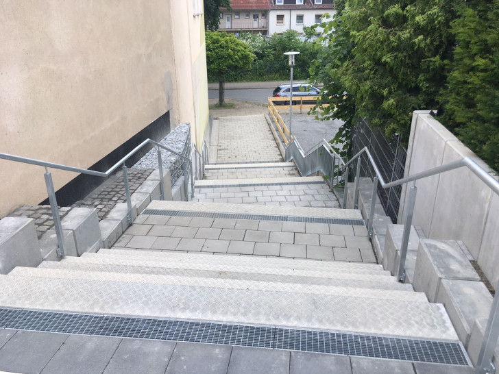 Der neue Löwenstieg in Braunschweig. Nur wer gut Zu Fuß und ohne Räder unterwegs ist, kann die neue Verbindung zwischen Magniviertel und Löwenwall nutzen. 