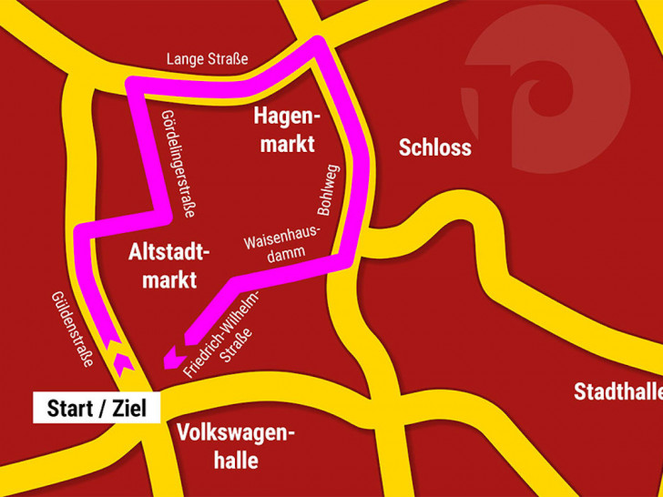 Unser Plan zeigt den Streckenverlauf für den Karnevalsumzug in Braunschweig.
