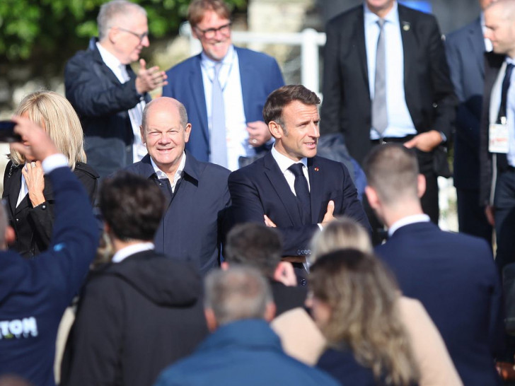 Emmanuel Macron und Olaf Scholz am 10.10.2023