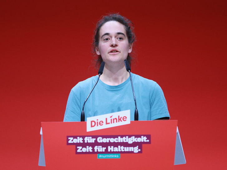 Carola Rackete beim Linken-Parteitag im November 2023 in Augsburg