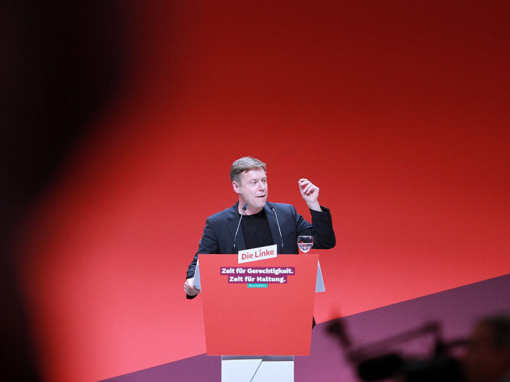 Martin Schirdewan beim Linken-Parteitag in Augsburg im November 2023