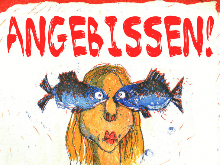 Plakat des Theaterstücks „Angebissen!“