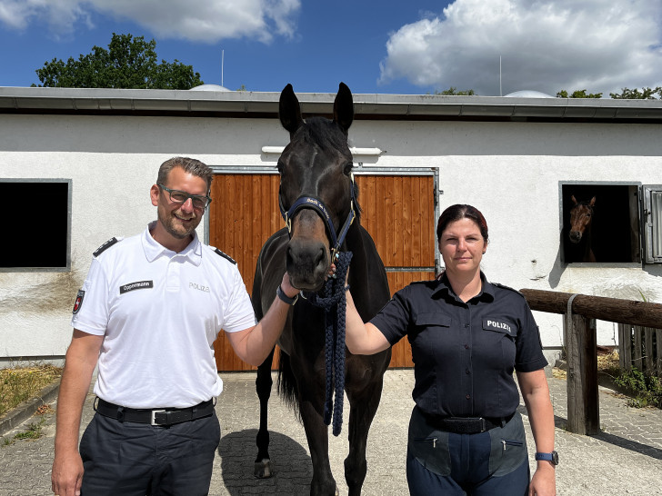 Dirk Oppermann, Pferd "Odin" und Nadine Seitlinger.