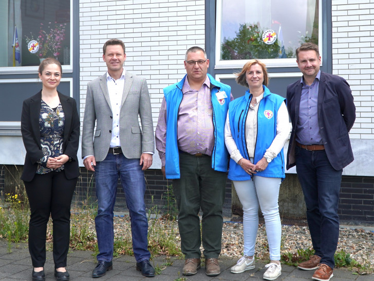 Ayca Aytekin, Dr. Marcus Kröckel (Caritasverband Braunschweig) , Pierre Wedler, Meike Feuge und Ekke Seifert (Diakonie im Braunschweiger Land).