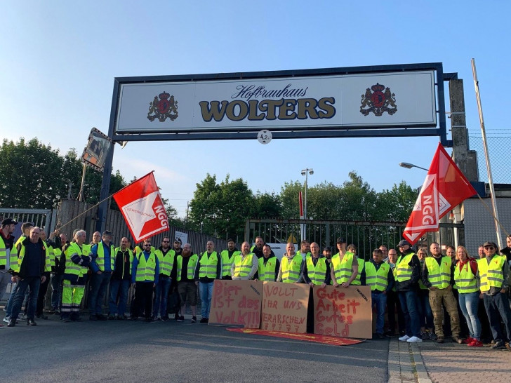 Archivbild vom Warnstreik am 2. Juni 2022 beim Hofbrauhaus Wolters.