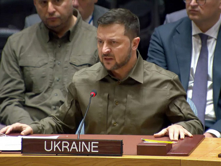 Wolodymyr Selenskyj spricht im UN-Sicherheitsrat am 20.09.2023