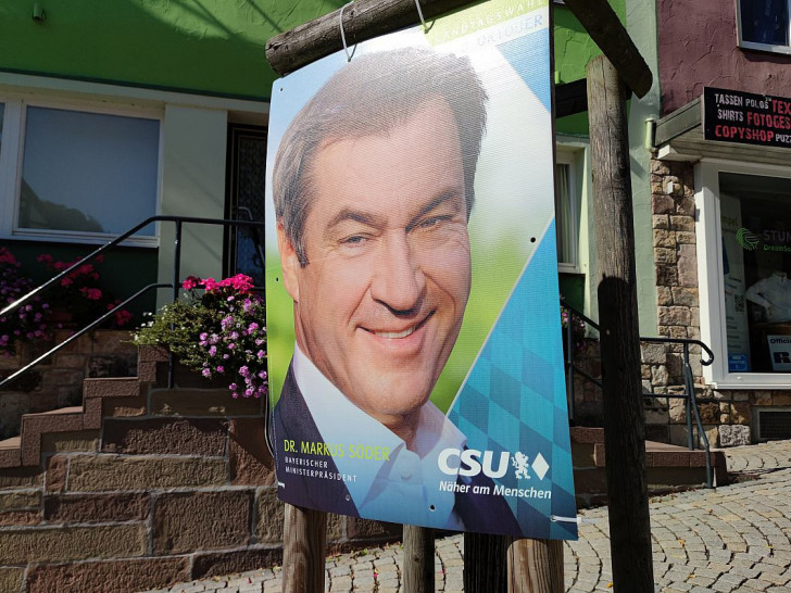 CSU-Wahlplakat zur Landtagswahl in Bayern 2023 am 15.09.2023