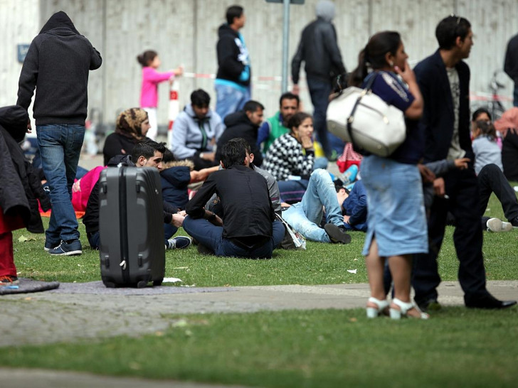 Flüchtlinge an einer Aufnahmestelle (Archiv)