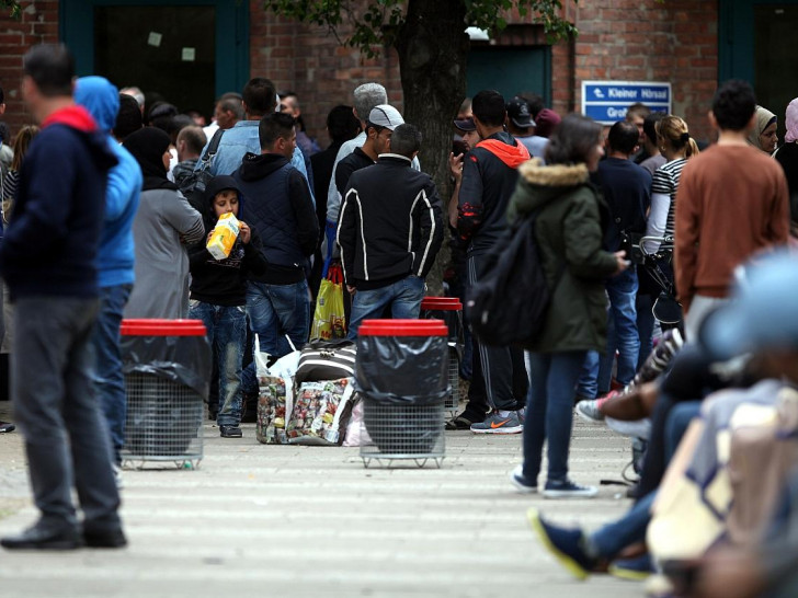 Flüchtlinge an einer Aufnahmestelle (Archiv)