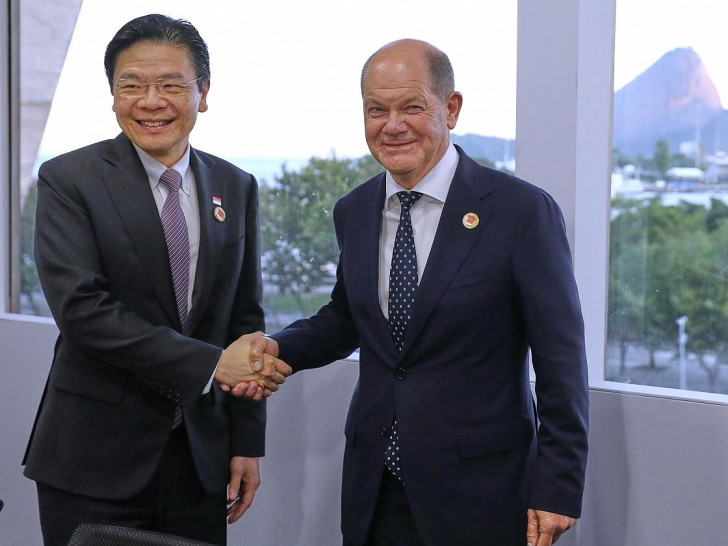 Lawrence Wong und Olaf Scholz in Rio am 18.11.2024