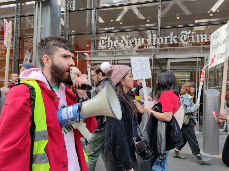 Mitarbeiterprotest bei der New York Times am 04.11.2024