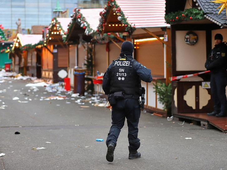 Tatort nach Anschlag auf Magdeburger Weihnachtsmarkt am 21.12.2024